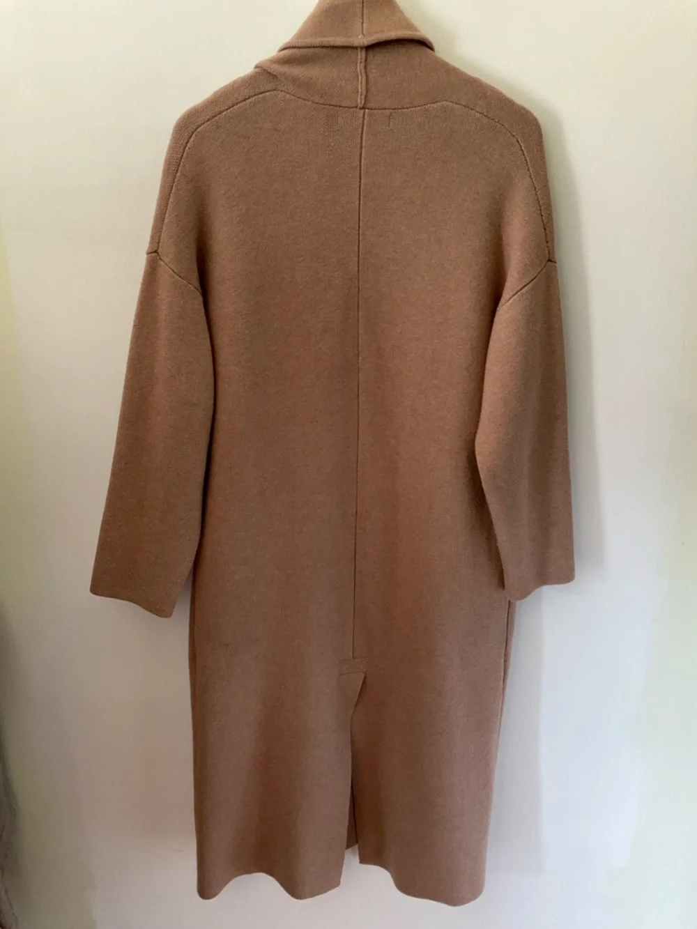 Mango Camel Knit Coatigan, Size XS